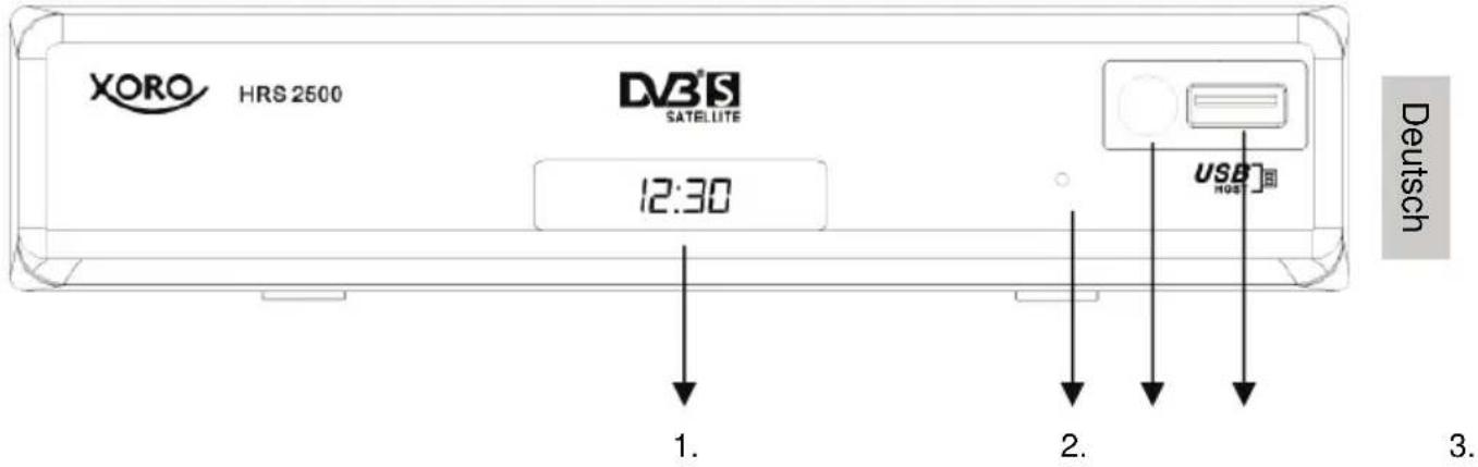 XORO HRS 2500 DVB S SATELLITE 12:30 USB HOS Deutsch 1. 2. 3.