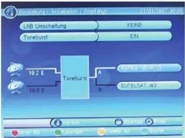 XORO HRS 2500 - Single connection between Satellite / LNB and Receiver with Toneburst - 1