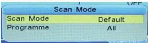 Scan Mode Scan Mode Default Programme All