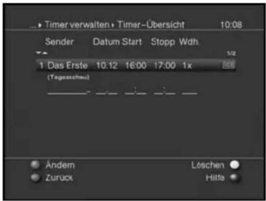 Skysat Teledigi 3T - Timerübersicht - 2