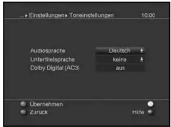 Skysat Teledigi 3T - Audio/Video-Einstellungen - 2