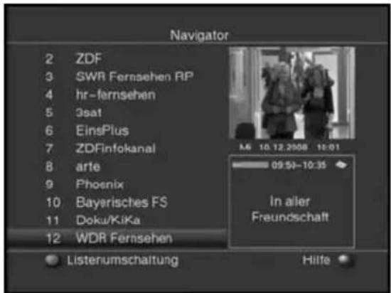Skysat Teledigi 3T - Mit Hilfe des Navigators (Programmliste) - 1