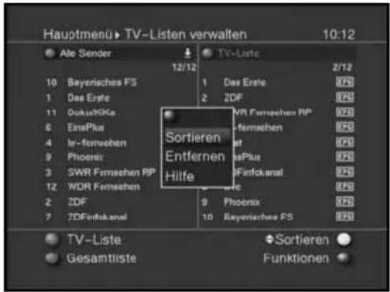Skysat Teledigi 3T - Programme sortieren - 1