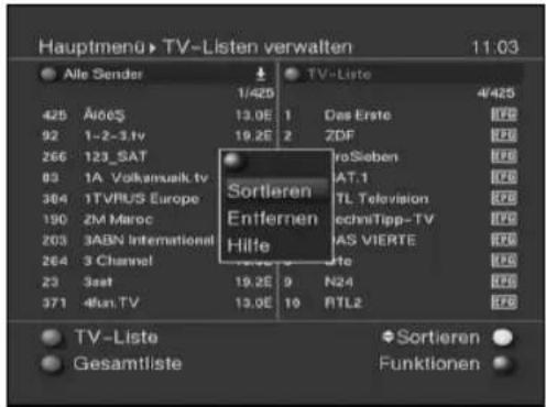 Skysat Teledigi 3 S - Programme sortieren - 1