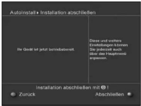 Skysat Teledigi 3 S - Beenden des Installationsassistenten - 1