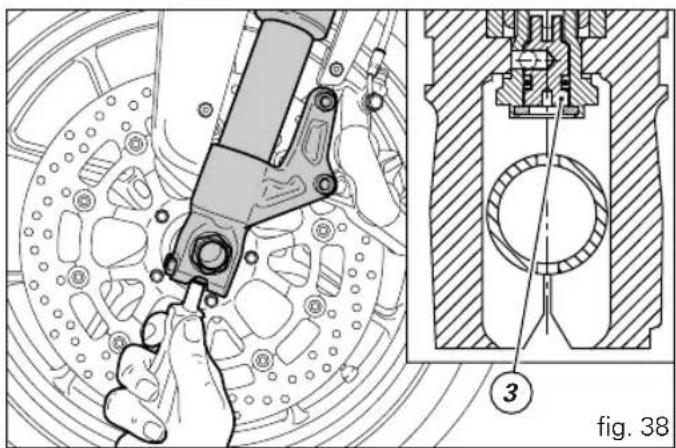 Technical diagram showing mechanical assembly with labeled component 3 and figure number 38
