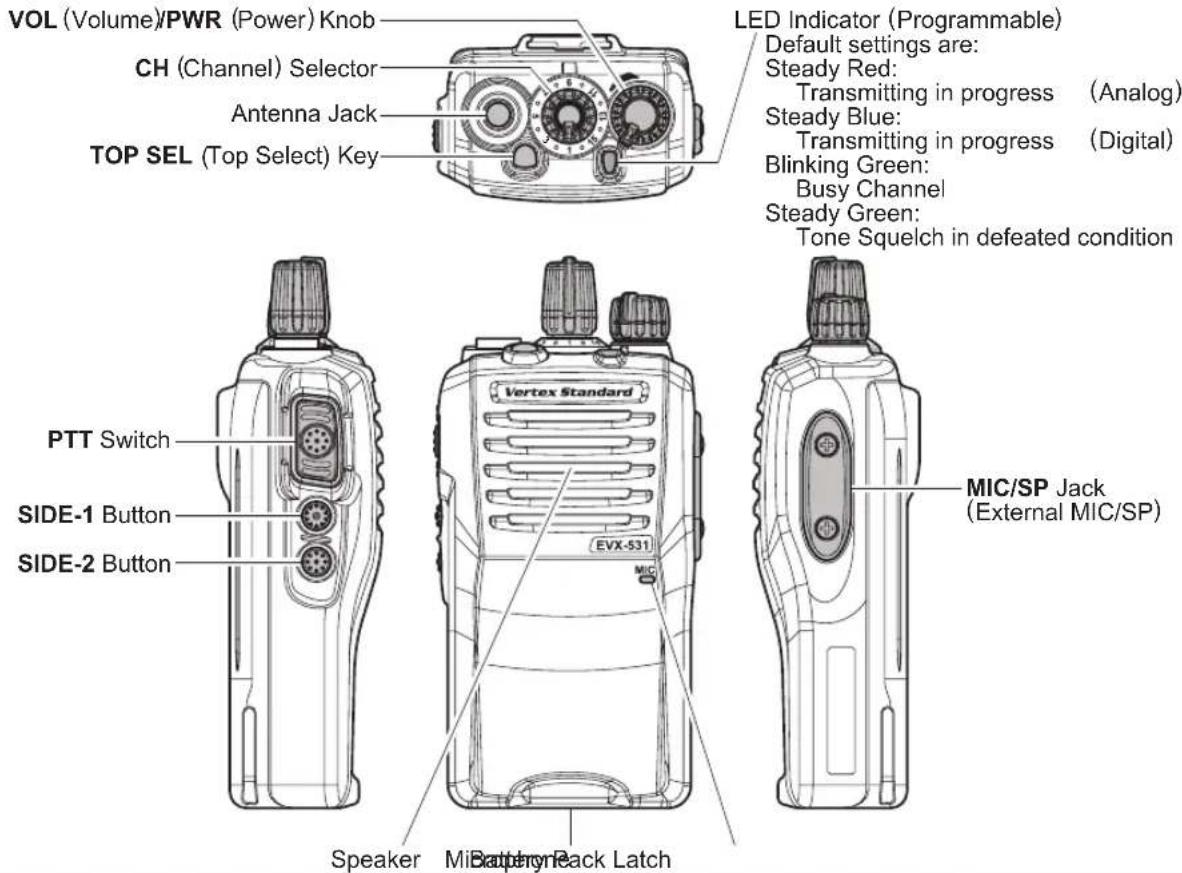 Vertex Standard EVX-531 - CONTROLS & CONNECTORS (EVX-531) - 1