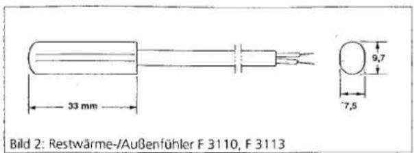 33 mm Bild 2: Restwärme-/Außenfühler F 3110, F 3113 9,7 7,5