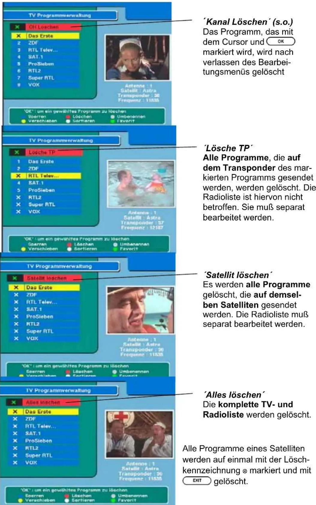 ZEHNDER ZX 900 - Verschiedene Arten von Programmlöschfunktionen - 1