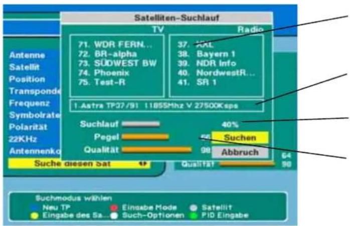 ZEHNDER ZX 900 - Alle Programme eines Satelliten suchen - 2