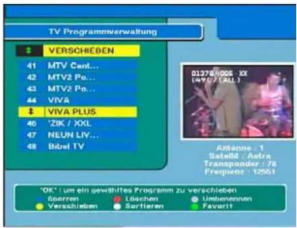 ZEHNDER ZX 900 - Verschieben Programm auf anderen Platz in der Programmliste verschieben - 1