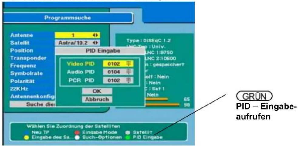 ZEHNDER ZX 900 - Sie wollen ein einzelnes Programm auf einem Transponder suchen (PID Daten müssen bekannt sein) - 1