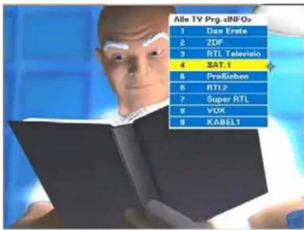 ZEHNDER ZX 900 - Programmwahl über die Programmliste "Alle TV-Programme" LIST OK - 1