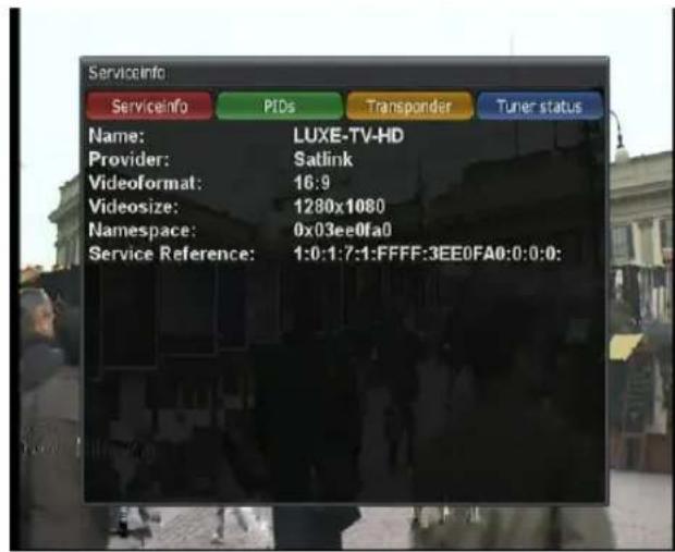 Xtrend ET9500 - Sender/Service Information - 1