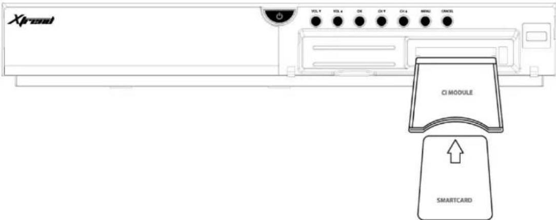 Xtrend ET9500 - Einsetzen von CAM (Conditional Access Module) - 1