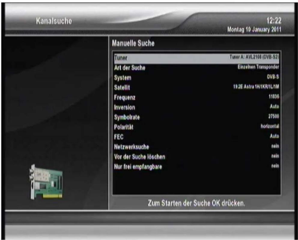 Xtrend ET9000 - Manueller Suchlauf - 1