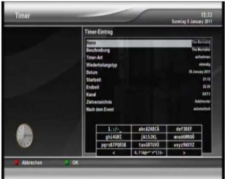 Xtrend ET9000 - Manuelle Timer Programmierung - 1