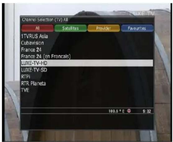 Xtrend ET6500 - Senderliste (Menü Senderauswahl) - 2