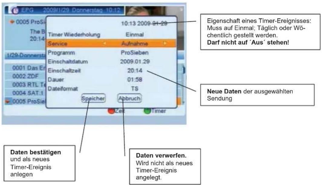 ZEHNDER ZX 755e - Timer programmieren über EPG mit Taste GRÜN - 1