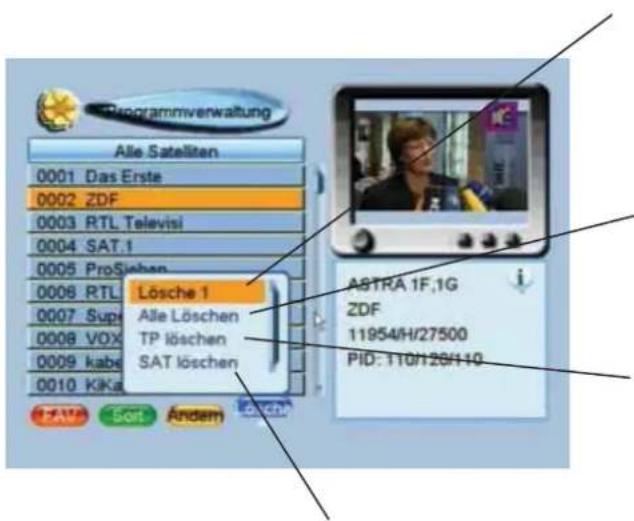 ZEHNDER ZX 755e - Verschiedene Arten von Programmlöschfunktionen - 1