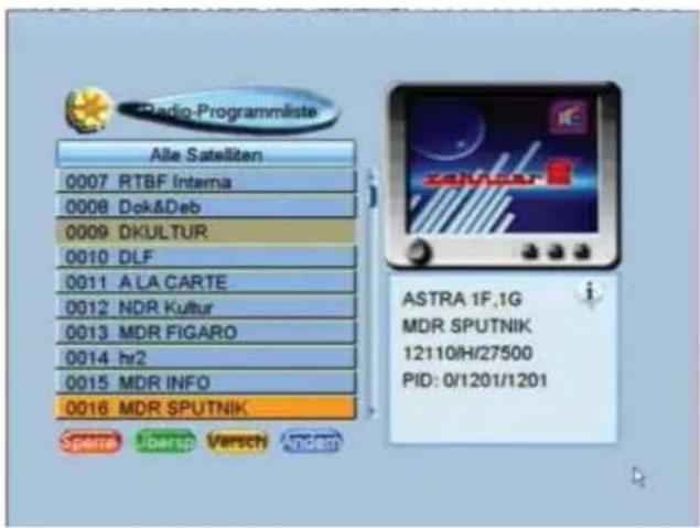 ZEHNDER ZX 755e - Bearbeiten der Radioprogrammliste TV/RADIO - 1