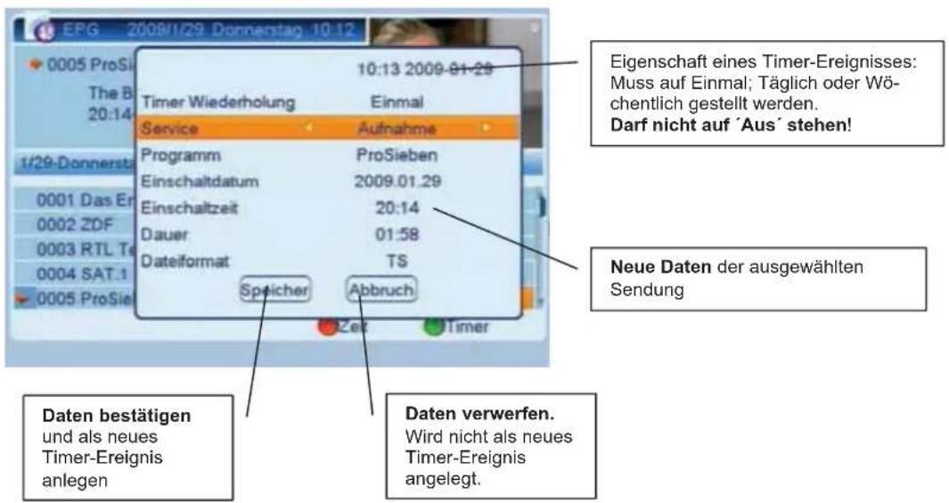 ZEHNDER ZX 755e - Timer programmieren über EPG mit Taste BLAU - 1