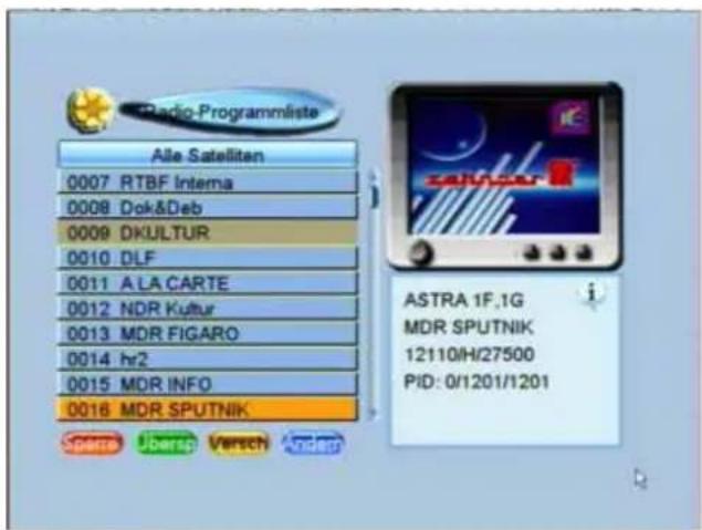ZEHNDER ZX 750 - Bearbeiten der Radioprogrammliste TV/RADIO - 1