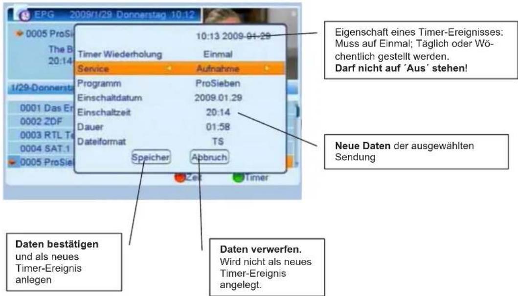 ZEHNDER ZX 750 - Timer programmieren über EPG mit Taste BLAU - 1