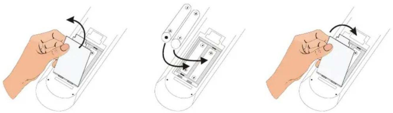 ZEHNDER ZX 710 - EINLEGEN DER BATTERIEN IN DIE FERNBEDIENUNG - 1