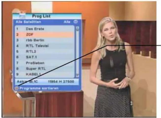 ZEHNDER ZX 590 - Programmwahl über die Programmliste "Alle TV-Programme" LIST OK - 1