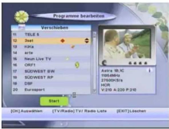 ZEHNDER ZX 590 - Verschieben Programm auf anderen Platz in der Programmliste verschieben - 1