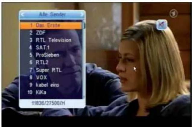 ZEHNDER ZX 2710 Hue - Programmwahl über die Programmliste "Alle TV-Programme" LIST OK - 1
