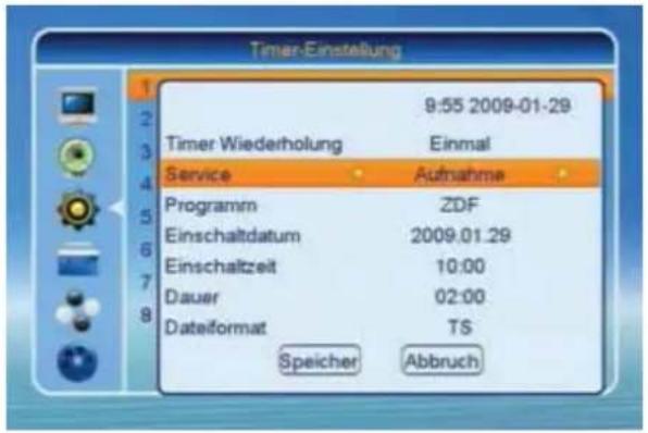 ZEHNDER ZX 2710 Hue - Timer - Aufnahme über Timer-Menü - 1