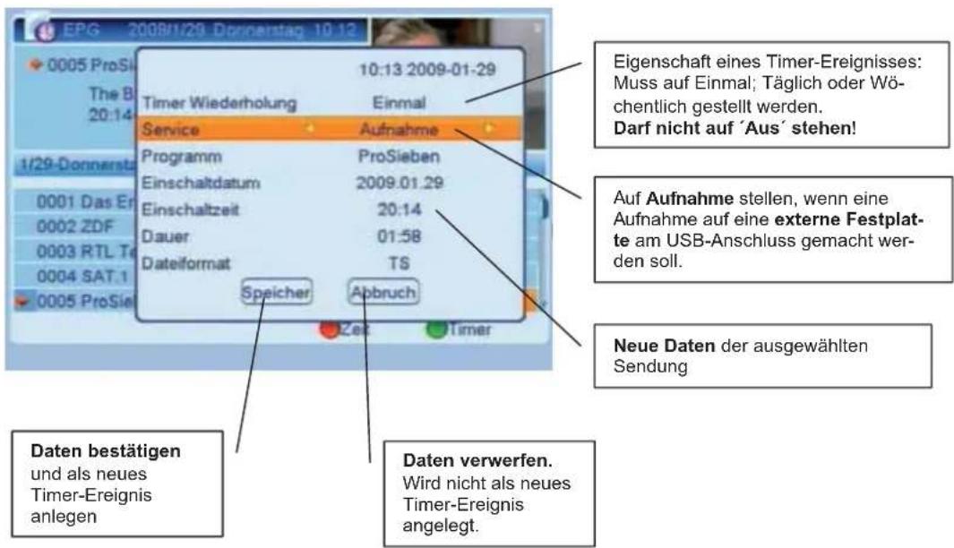 ZEHNDER ZX 2710 Hue - Timer programmieren über EPG mit Taste GRÜN - 1