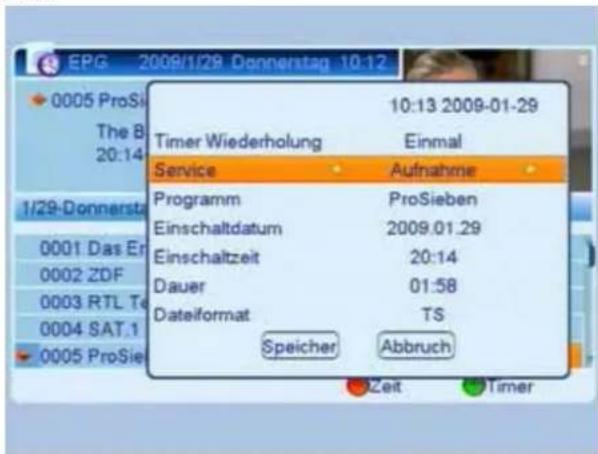 ZEHNDER ZX 2700 HU - Aufnahme über EPG (Elektronischer Programmführer) - 1