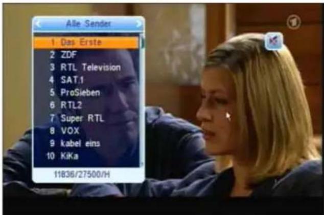 ZEHNDER ZX 2700 HU - Programmwahl über die Programmliste "Alle TV-Programme" LIST OK - 1