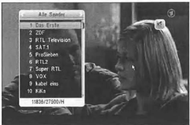 ZEHNDER ZX 2300 H - Programmwahl über die Programmliste "Alle TV-Programme" LIST OK - 1