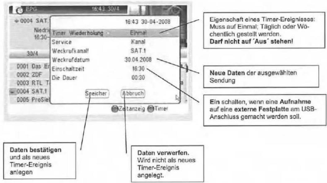 ZEHNDER ZX 2300 H - Timer programmieren über EPG mit Taste GRÜN - 1