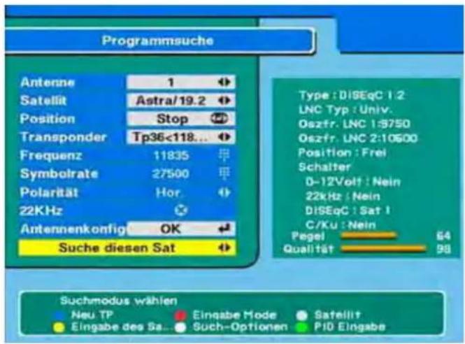ZEHNDER ZX 2100 - Alle Programme eines Satelliten suchen - 1