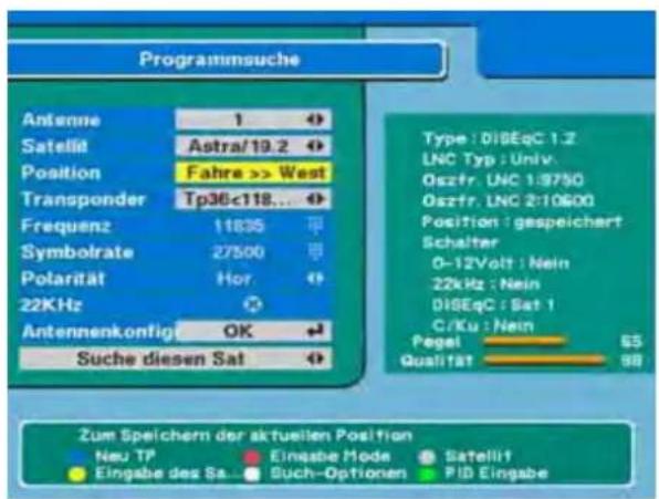 ZEHNDER ZX 2100 - 0-Stellung für DiSEqC 1.2: - 1