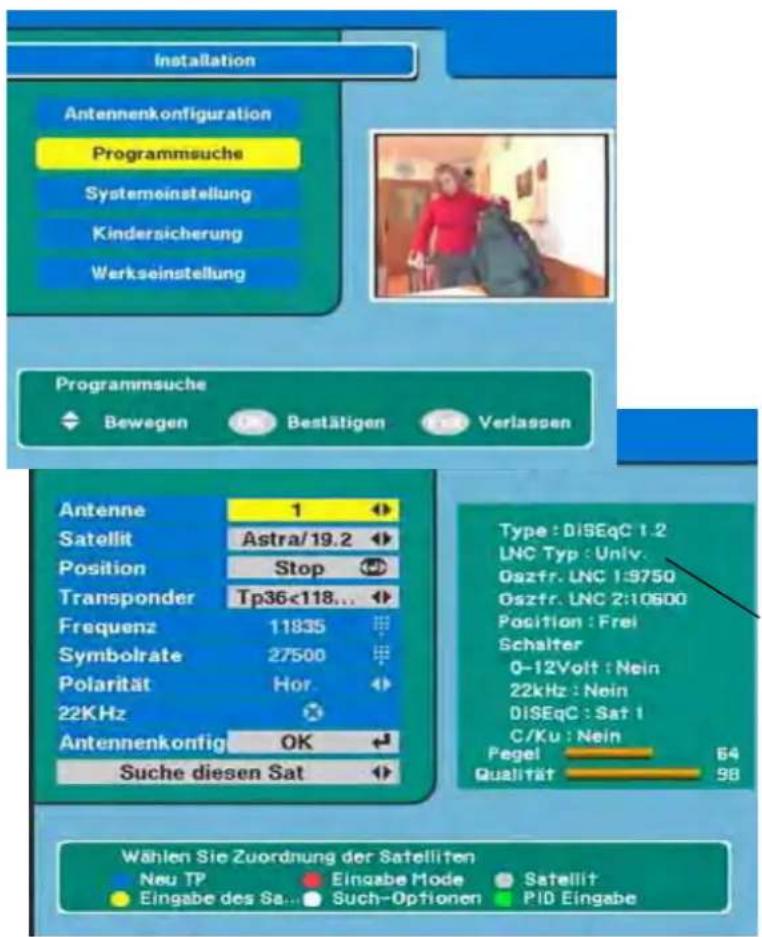 ZEHNDER ZX 2100 - Das Menüfenster "Programmsuche" - 1