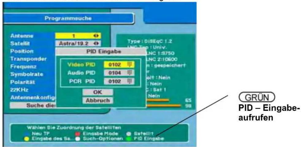 ZEHNDER ZX 2100 - Sie wollen ein einzelnes Programm auf einem Transponder suchen (PID Daten müssen bekannt sein) - 1