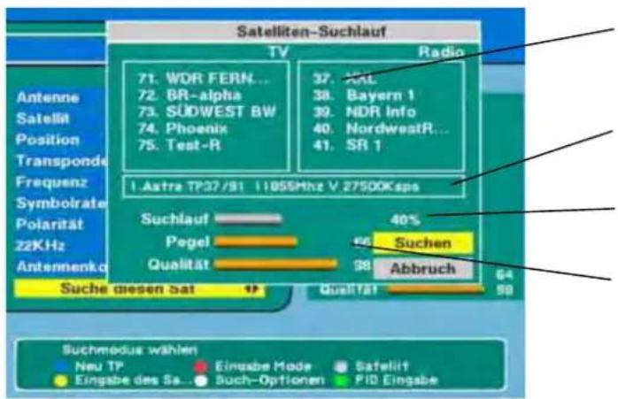 ZEHNDER ZX 2100 - Alle Programme eines Satelliten suchen - 2