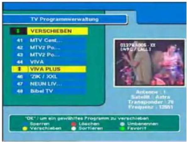 ZEHNDER ZX 2100 - Verschieben Programm auf anderen Platz in der Programmliste verschieben - 1