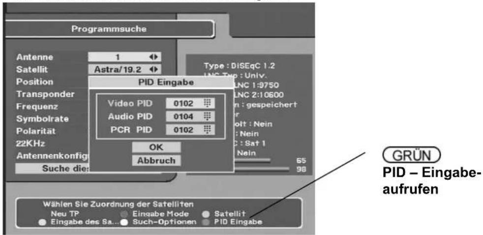 ZEHNDER ZX 1100 - Sie wollen ein einzelnes Programm auf einem Transponder suchen (PID Daten müssen bekannt sein) - 1