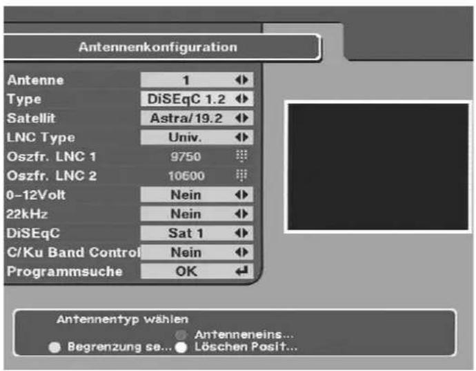 ZEHNDER ZX 1100 - Antennenkonfiguration für Drehanlagen und DiSEqC 1.2 - 1