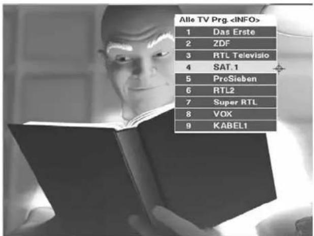 ZEHNDER ZX 1100 - Programmwahl über die Programmliste "Alle TV-Programme" LIST OK - 1
