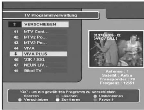 ZEHNDER ZX 1100 - Verschieben Programm auf anderen Platz in der Programmliste verschieben - 1