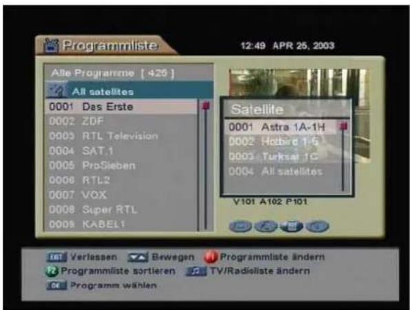 ZEHNDER ZX 1000 - Auswahl eines Satelliten - 1