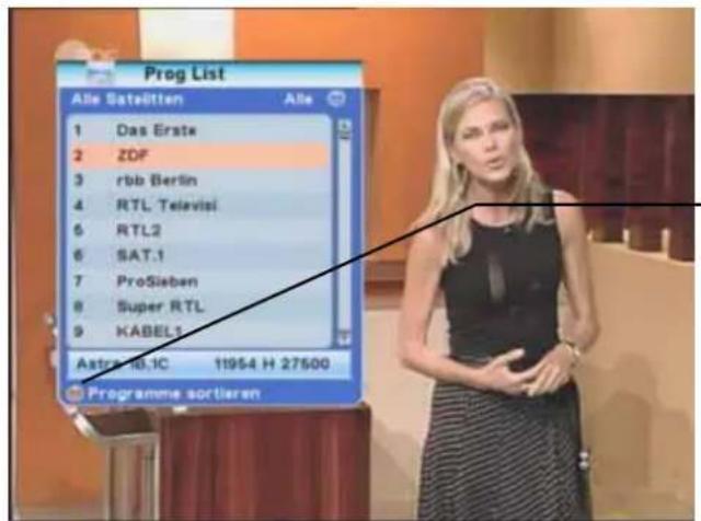 ZEHNDER ZX 2102 - Programmwahl über die Programmliste "Alle TV-Programme" LIST OK - 1